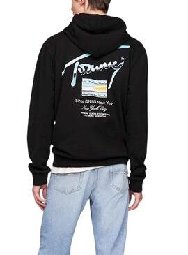 Sweatshirt Tommy Jeans Reg Metallic Schwarz Herren