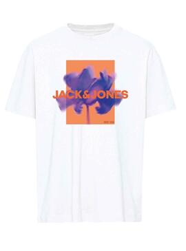 T-Shirt Jack & Jones Blumenmuster Weiss für Junge