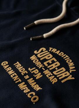 Sweatshirt Superdry Workwear Marineblau für Herren