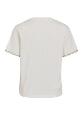 T-Shirt Vila Sybil Muster Weiß für Damen