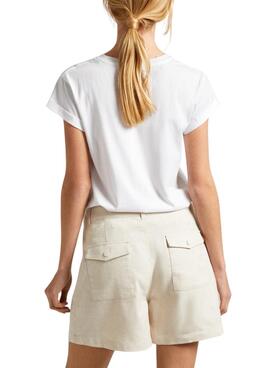 T-Shirt Pepe Jeans Kayla Weiß für Damen