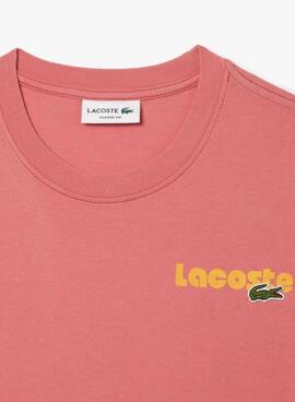T-shirt Lacoste Retro Loose Koralle für Herren.