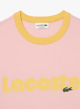 T-Shirt Lacoste Retro Rosa für Herren