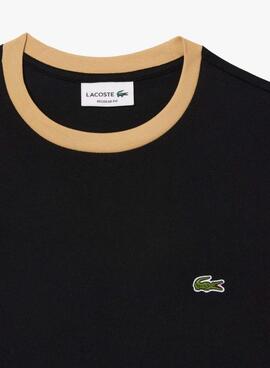 T-shirt Lacoste Colorblock Schwarz und Beige für Herren