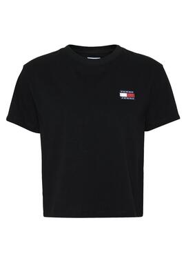 T-Shirt Tommy Jeans Badge Schwarz für Damen