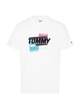 T-Shirt Tommy Jeans Faded Weiss für Herren