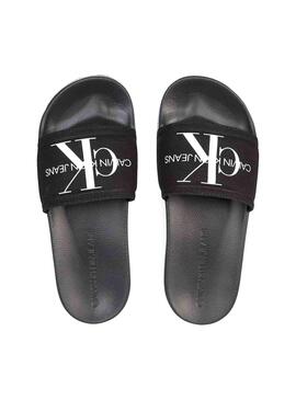 Flip flops Calvin Klein Folie Monogram Schwarz Damen
