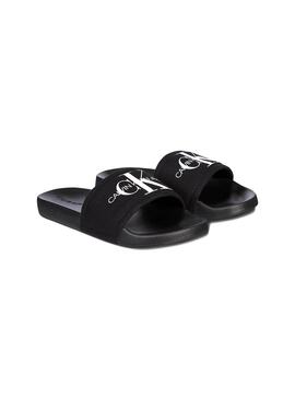 Flip flops Calvin Klein Folie Monogram Schwarz Damen