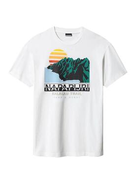 T-Shirt Napapijri Alhoa Weiss Herren Damen