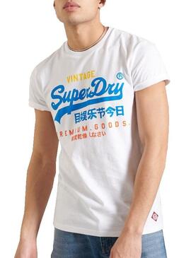 T-Shirt Superdry Basic Logo Weiss für Herren