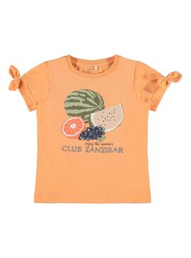 T-Shirt Name It Orange People für Mädchen