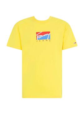 T-Shirt Tommy Jeans Block Graphic Gelb Herren