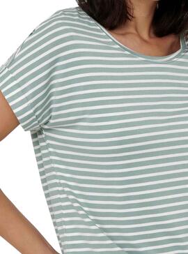 T-Shirt Only Moster-Streifen Grün für Damen