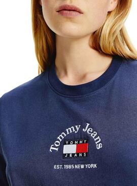 T-Shirt Tommy Jeans Boxy Crop Timeless Blau Damen