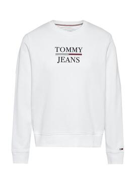 Sweatshirt Tommy Jeans Slim Terry Logo Weiss Damen