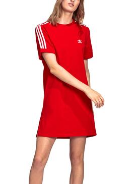 Kleid Adidas Roll-Up Rot für Damen