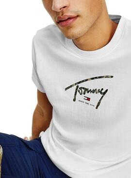 T-Shirt Tommy Jeans Hand Written Weiss Herren