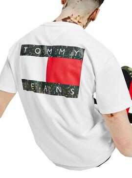 T-Shirt Tommy Jeans Camo Flag Weiss für Herren
