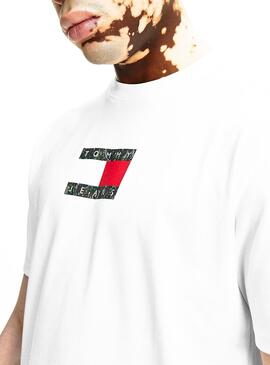 T-Shirt Tommy Jeans Camo Flag Weiss für Herren