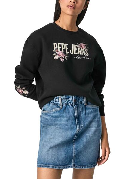 Damen Portia Sweatshirt für Schwarz Jeans Pepe