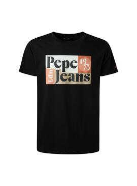 T-Shirt Pepe Jeans Wells Schwarz für Herren