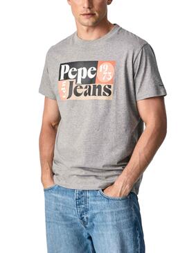 T-Shirt Pepe Jeans Wells Grau für Herren