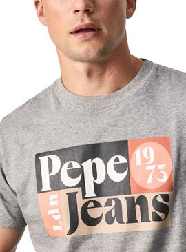 T-Shirt Pepe Jeans Wells Grau für Herren