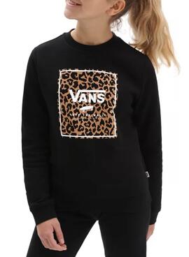 Sweatshirt Vans Leopard Box Schwarz für Mädchen