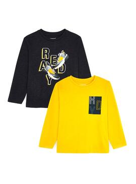 Pack 2 T-Shirts Mayoral Bereit Gelb Junge