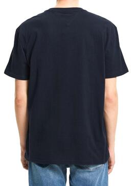T-Shirt Tommy Jeans Chest Written Marineblau Herren