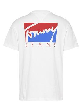 T-Shirt Tommy Jeans Block Graphic Weiss Herren