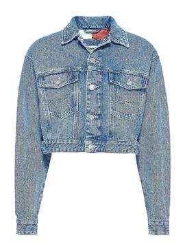 Jacke Tommy Jeans Crop Trucker Denim Damen