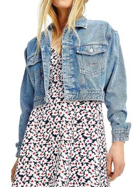 Jacke Tommy Jeans Crop Trucker Denim Damen