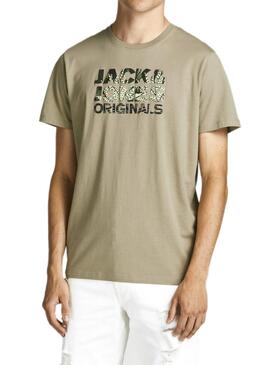 T-Shirt Jack & Jones Sokkulent Grün Herren