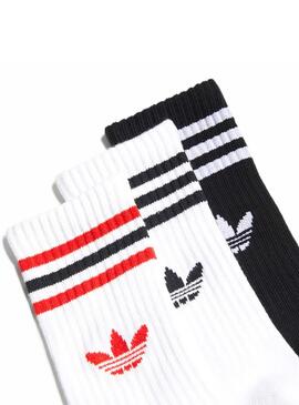Socken Adidas Crew Socke Weiss und Schwarz Für Jungen und Mädchen