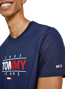 T-Shirt Tommy Jeans Logo 1985 Blau für Herren