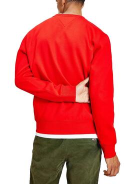 Sweatshirt Tommy Jeans Regular Fleece Rot Herren