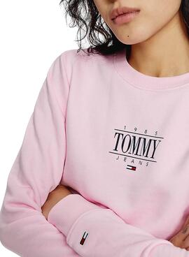 Sweatshirt Tommy Jeans Essential Logo Rosa Damen