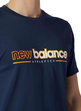 T-Shirt New Balance Leichtathletik Blau für Herren
