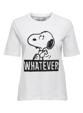 T-Shirt Only Peanuts Snoopy Weiss für Damen