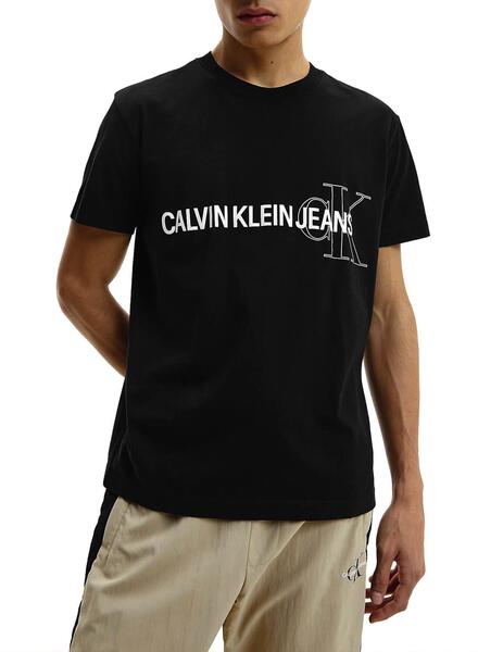 T-Shirt Calvin Klein Institut für Herren Schwarz