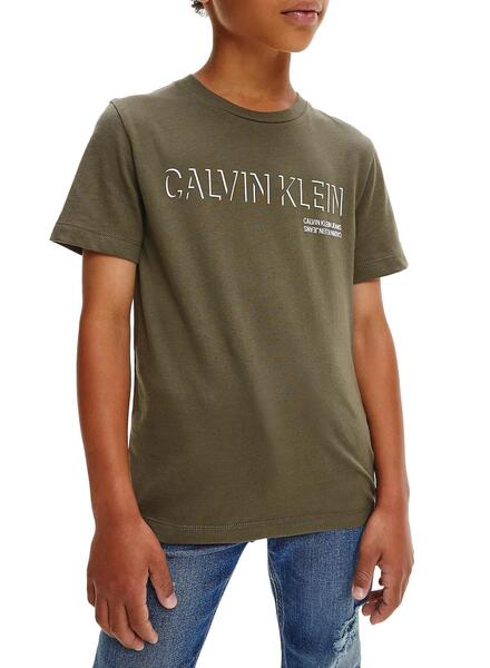 T-Shirt Calvin Klein Grün Junge Shadow Logo