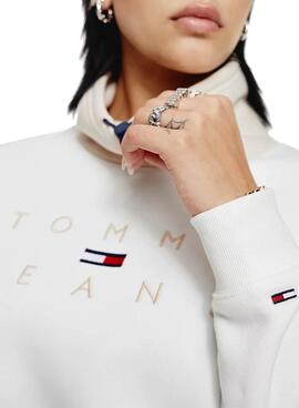 Sweatshirt Tommy Jeans Tonal Weiss für Damen