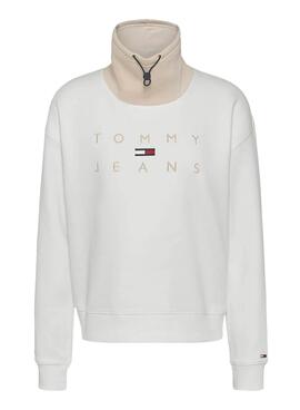 Sweatshirt Tommy Jeans Tonal Weiss für Damen