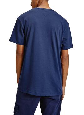 T-Shirt Tommy Jeans Small Text Marineblau für Herren
