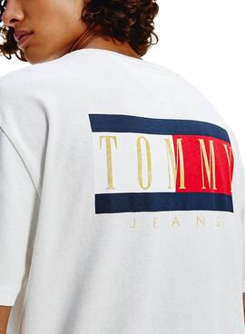 T-Shirt Tommy Jeans Vintage Flag Weiss