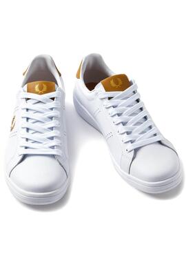 Sneakers Fred Perry B721 Weiss und Senf