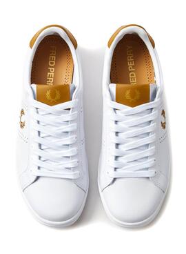 Sneakers Fred Perry B721 Weiss und Senf