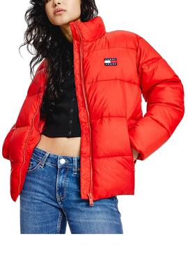 Jacke Tommy Jeans Modern Puffer Rot Damen