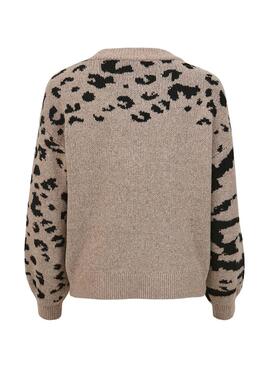 Pullover Vila Alia Animal Print Beige für Damen